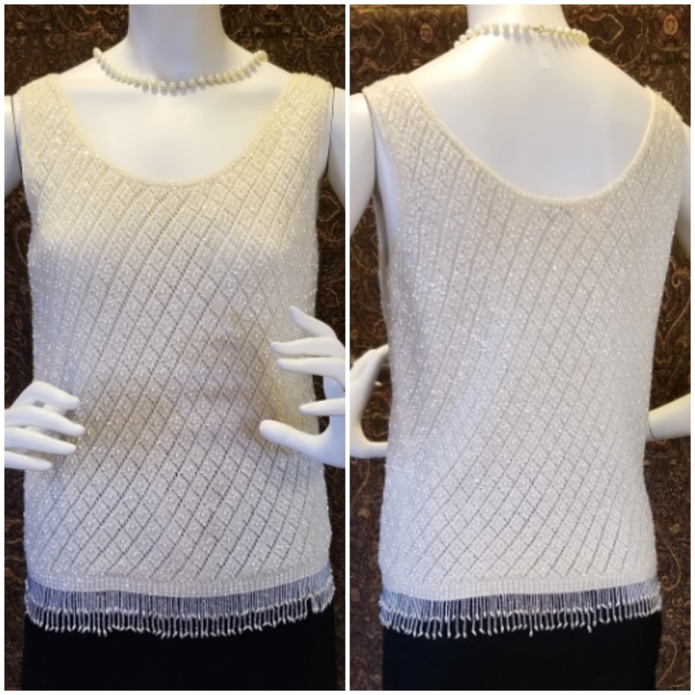 Vintage Hand-Beaded Sequined Sweater